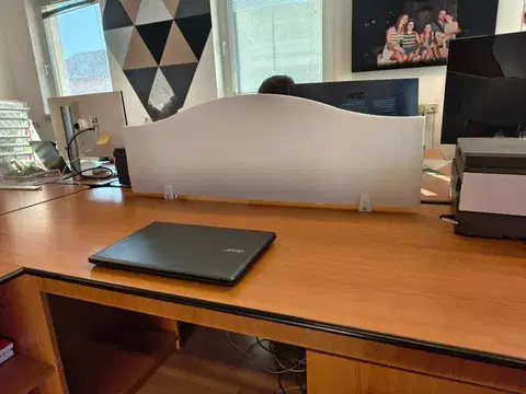 Bilnora asztal elválasztó hullámos akusztikai paraván 120x40x1.2cm - 3 mintájú - 4 bézs , 3 mintájú , Flat Clip