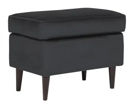 Ron Velvet lábtartó fekete bluvel 19 / wenge puff