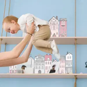 Öntapadós falmatricák - Kicsi házikók
