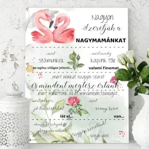 Ajándék nagyszülőknek - Dekortábla mamának saját szöveggel