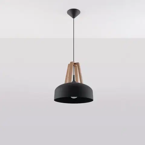 Casco fekete/natúr tölgy függőlámpa