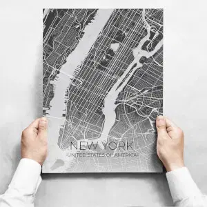 Fali dekoráció - Map of New York