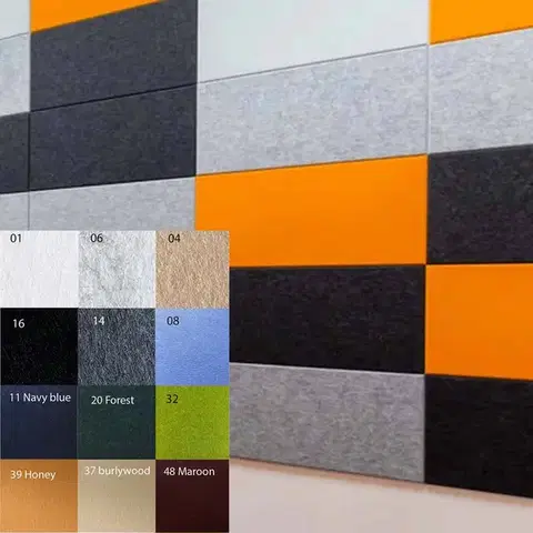 Bilnora extra sűrű akusztikai filc falpanel, 120x60cm, 2–2,5cm vastag, öntapadós hátoldallal - 08 kék , 120x60x2cm
