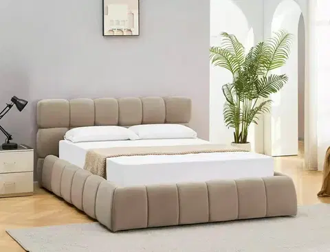 Parma Velvet 140*200 franciaágy sötét bézs Bluvel Tap. 40