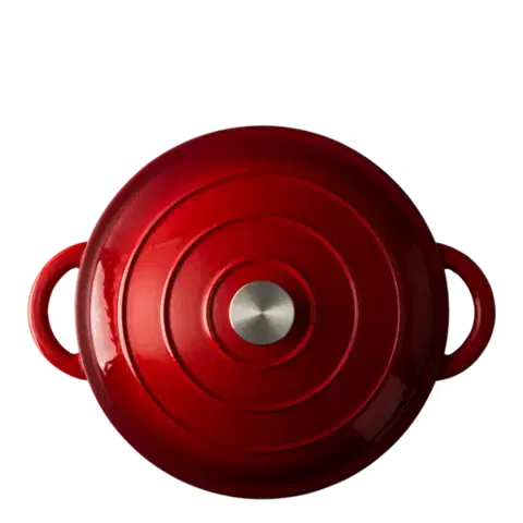 Lemezes bevont öntöttvas edény, piros ø 28 cm — Jupiter Lunasol - 601293