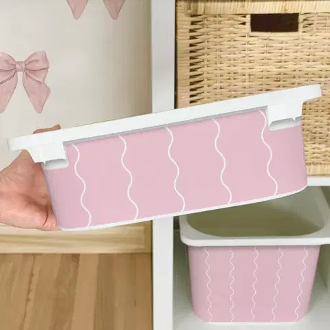Matrica IKEA TROFAST dobozhoz - Rózsaszín hullámok