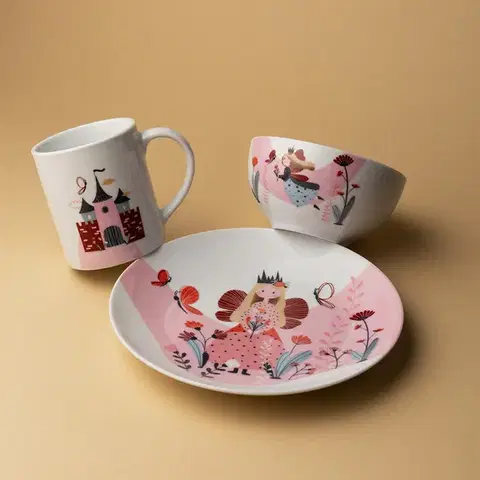 Princess gyermek porcelán étkészlet 3 db – KIDS WORLD - W0184