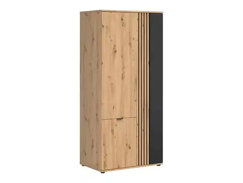 Vabres SZF3D akasztós szekrény fekete/ artisan tölgy