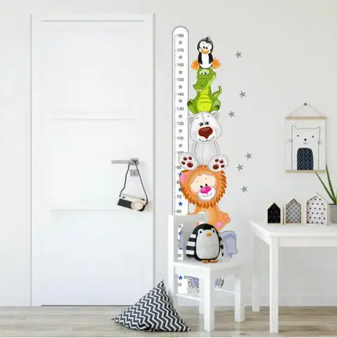 Gyerekszoba falmatrica - Állatkás magasságmérő 180cm
