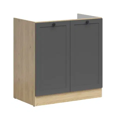 Junona Line DK2D/80/82 konyha grafit/ bernstein tölgy