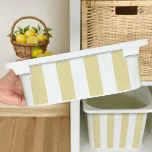 Matrica IKEA TROFAST dobozhoz - Sárga és fehér csíkok