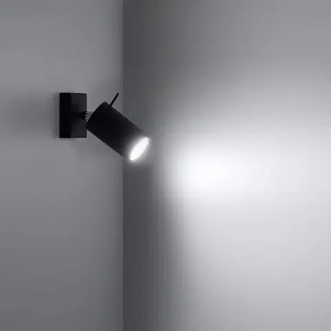 Ring fekete fali lámpa