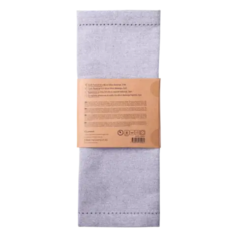 Világosszürke pamut asztali futó, 32 x 48 cm, 2 db - Basic Ambiente - 596404