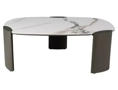 Adoro B Ceramic 105*65 asztalka Amber fehér/ réz
