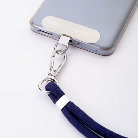 Crossbody mobiltelefon—zsinór Lusol::Sola logóval, fekete - 593330
